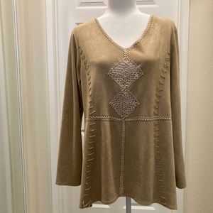 Tan ultra suede tunic